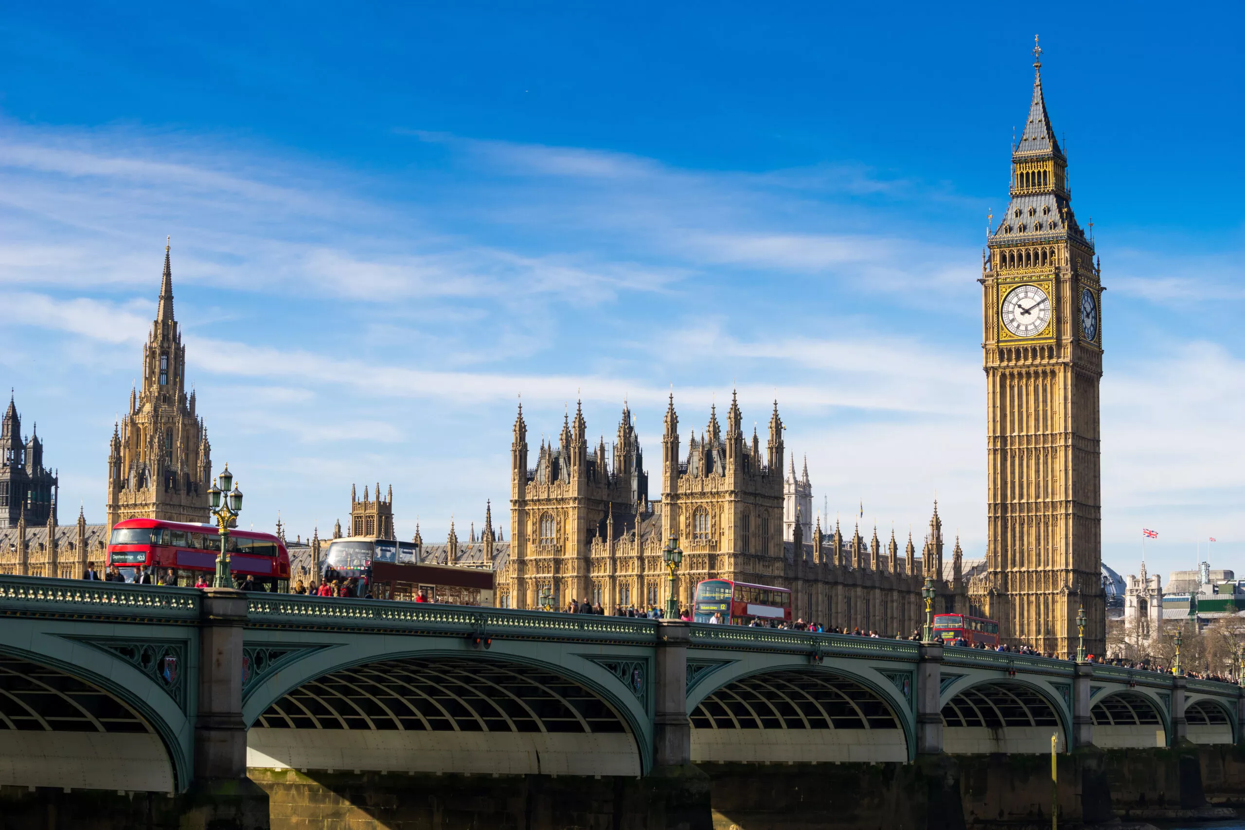 view of London big ben tower and bridge